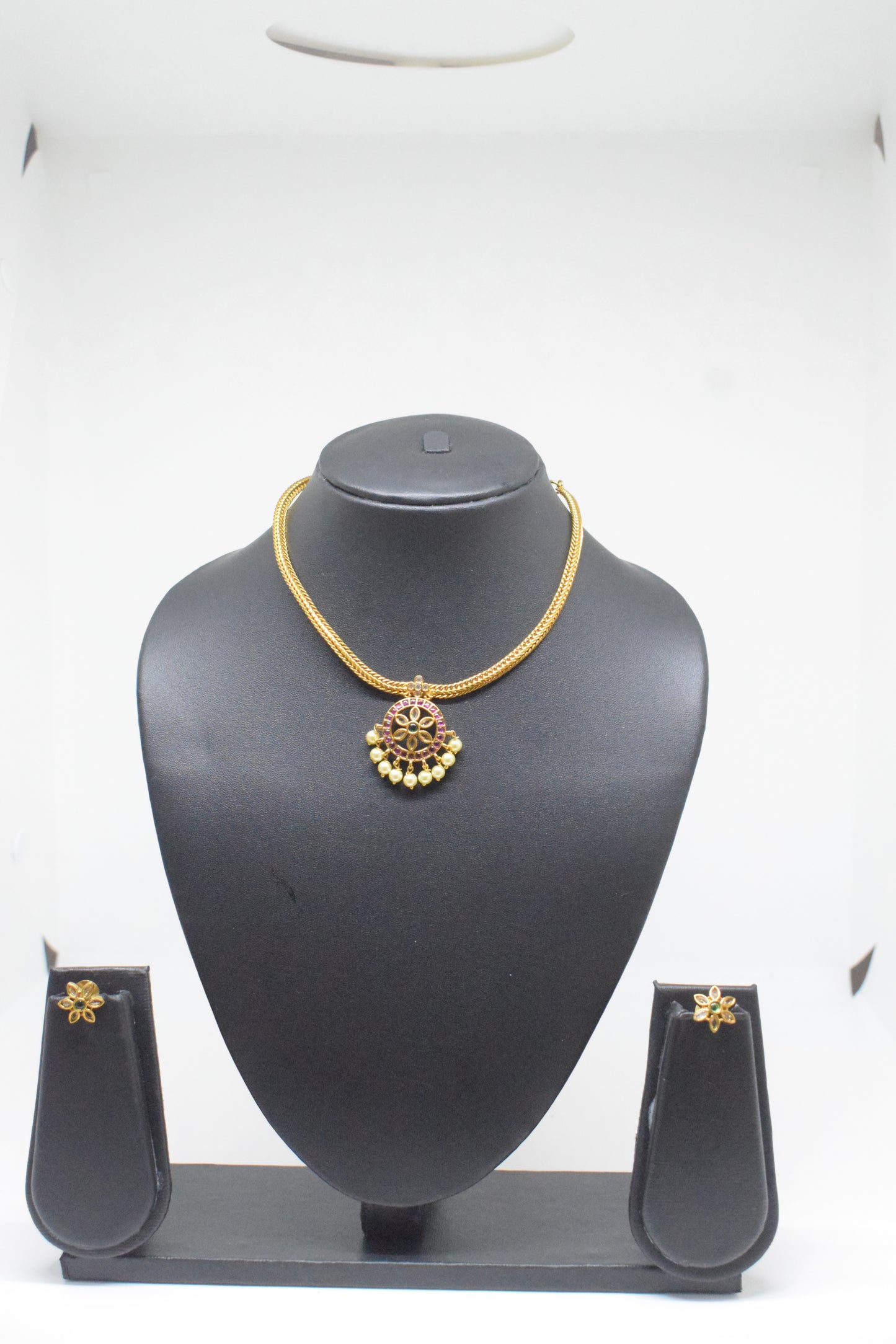 chain with locket and studs