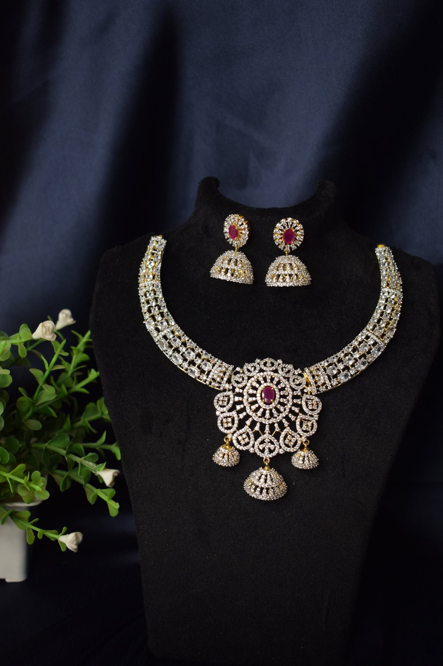CZs Necklace with earrings-3