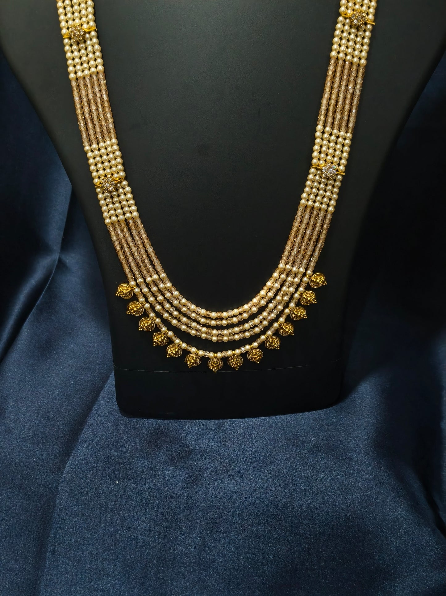 5 Layered Honey Pearl Kasu Mala