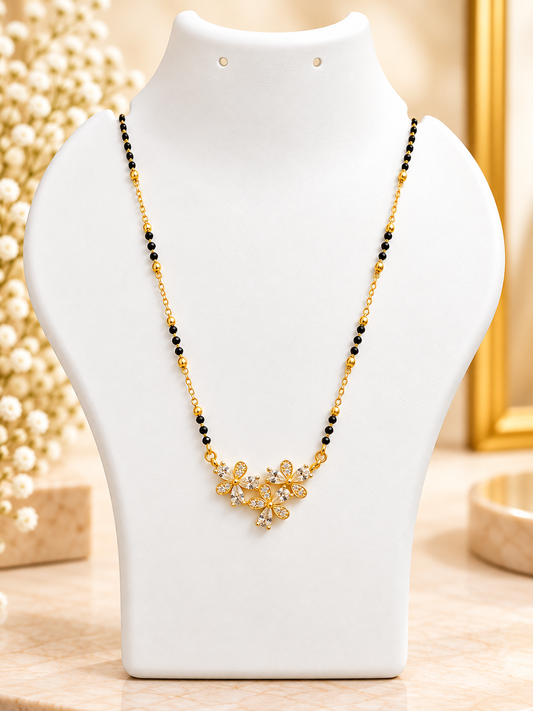 Three Flower Mangalsutra Pendant