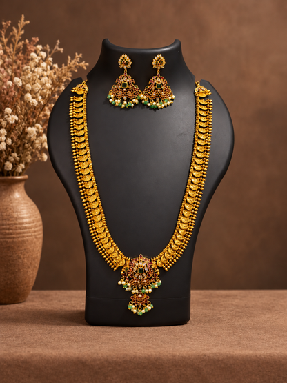Peacock Motif Haram Necklace Set
