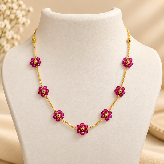 Rani Pink Flower Bead Chain