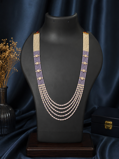 5 Layered Pearl Chain-Lavender
