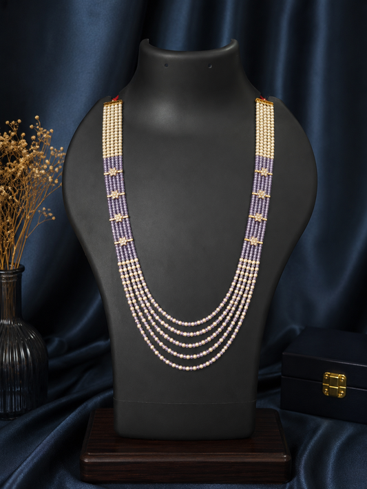 5 Layered Pearl Chain-Lavender