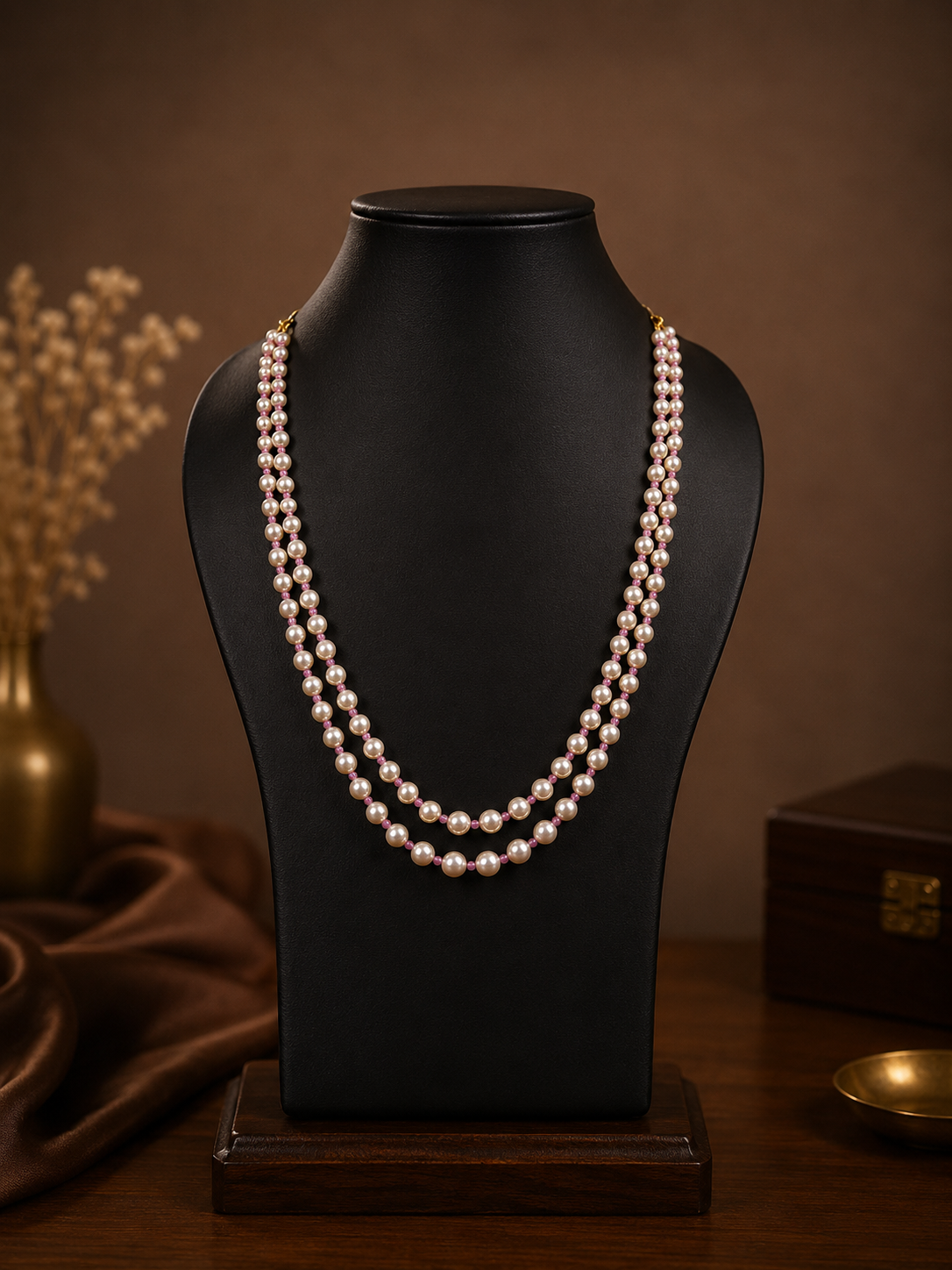 2 Layered pearls-Pink