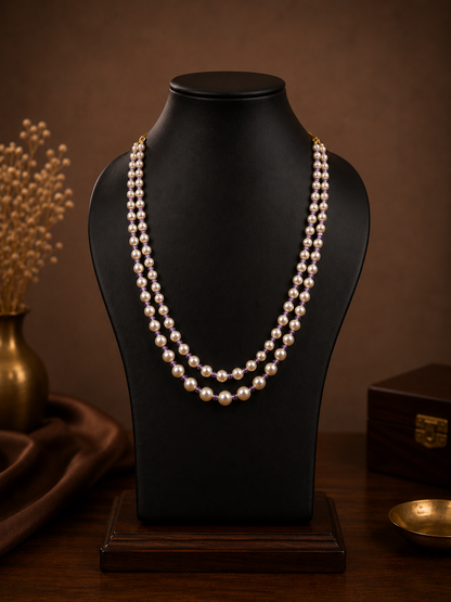 2 Layered pearls-Purple