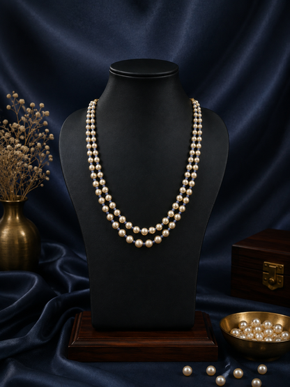 2 Layered pearls-Blue
