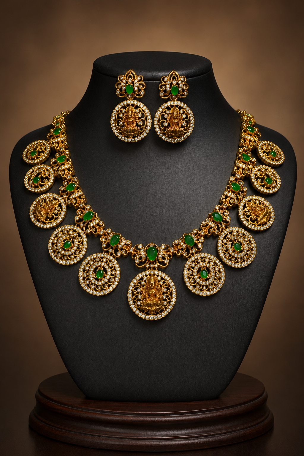 Green short Bottu necklace