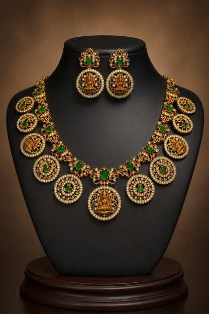 Green short Bottu necklace