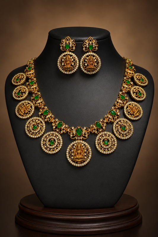 Green short Bottu necklace