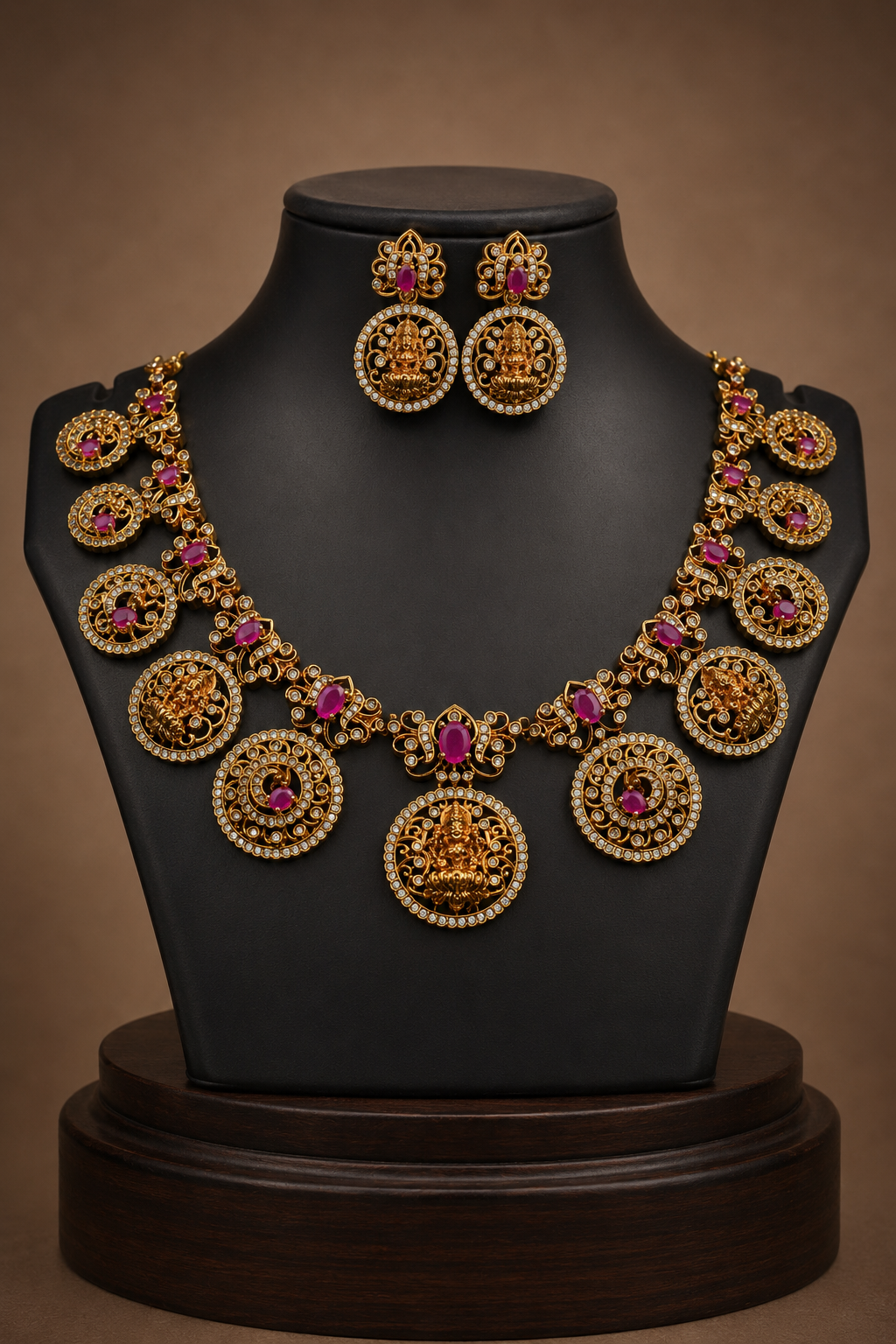 Ruby Short Bottu Necklace