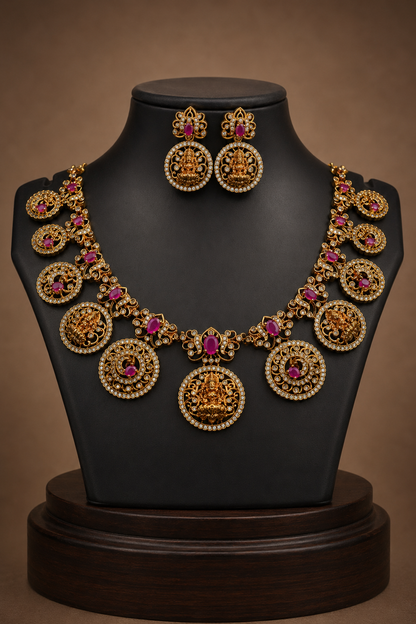 Ruby Short Bottu Necklace