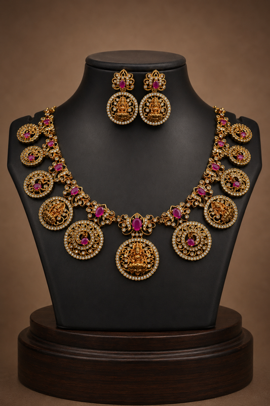 Ruby Short Bottu Necklace