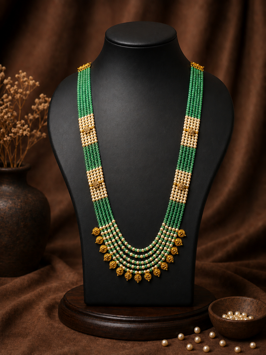 5 Layered Emerald Kasu Mala