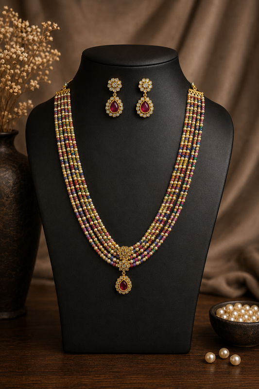 Multicolour Mixed Beads Necklace Set