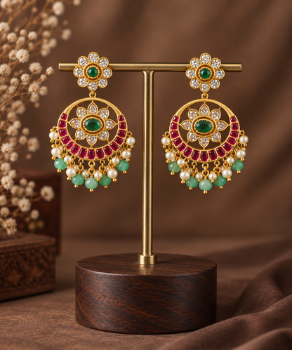 Multicolor Statement Choker with Chandbali Earrings