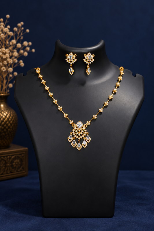 Stylish White stones necklace