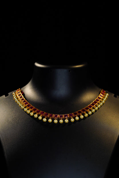 Ruby pearl necklace