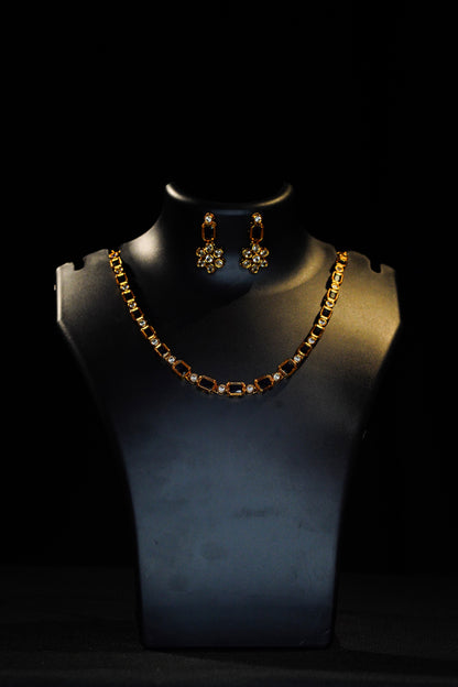 white Pink Stone Necklace