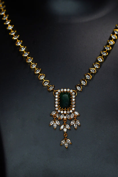 White green stones necklace