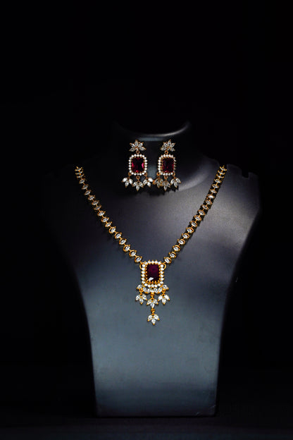 White Ruby stones necklace