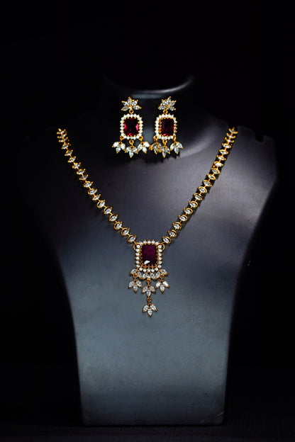White Ruby stones necklace