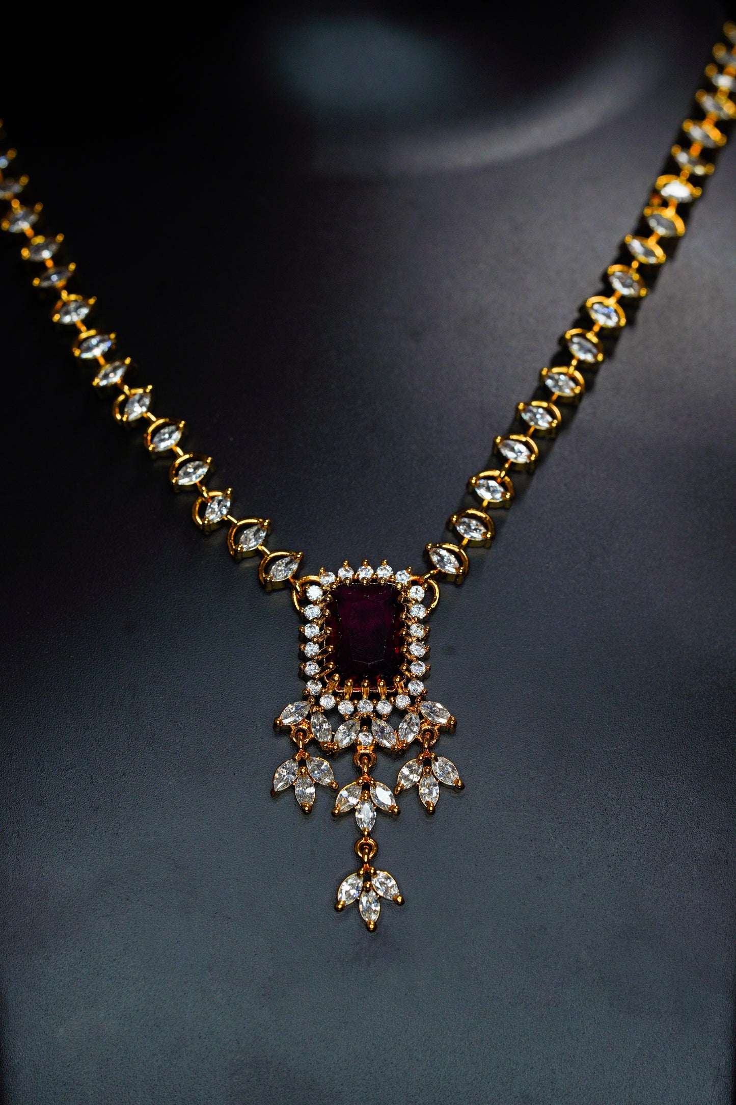 White Ruby stones necklace