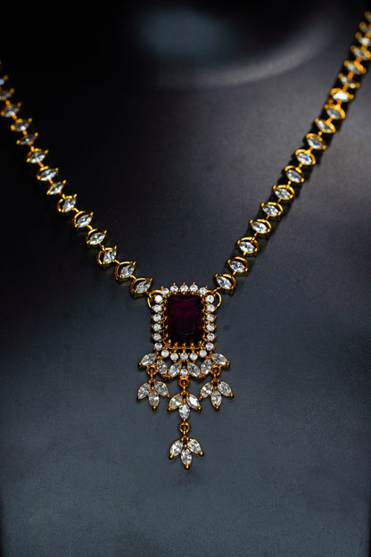 White Ruby stones necklace