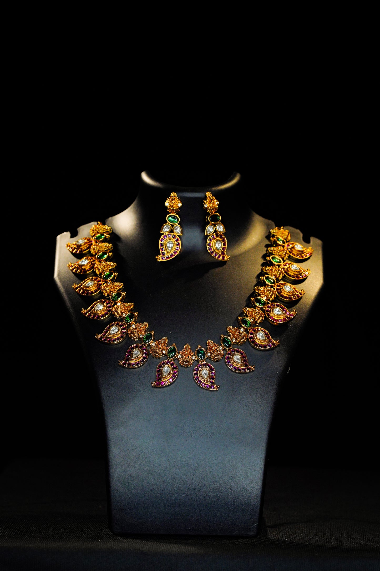 Lakshmi and mango necklace