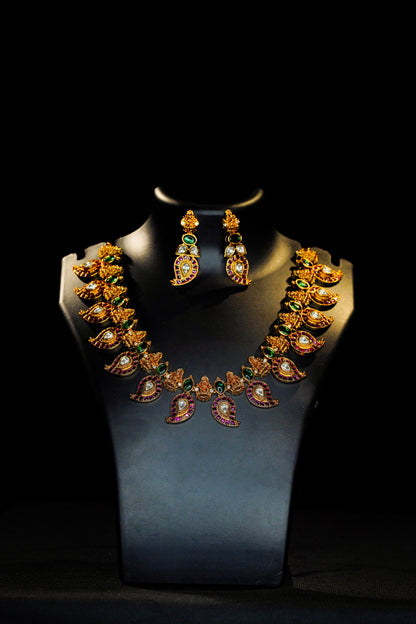 Lakshmi and mango necklace