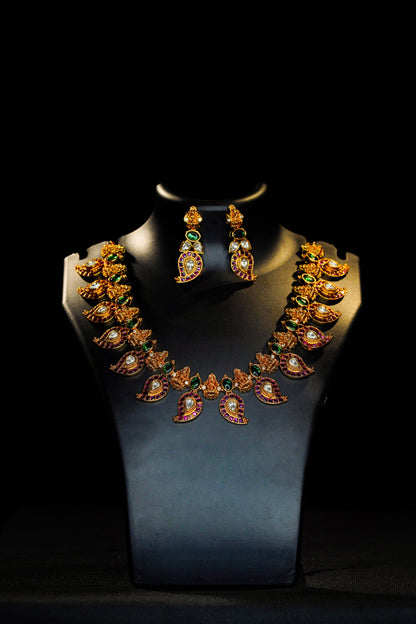 Lakshmi and mango necklace