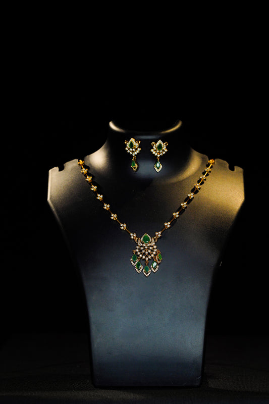 Stylish White green necklace