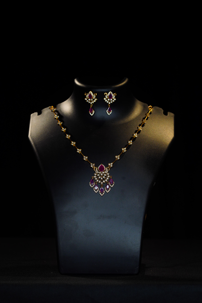Stylish White pink necklace
