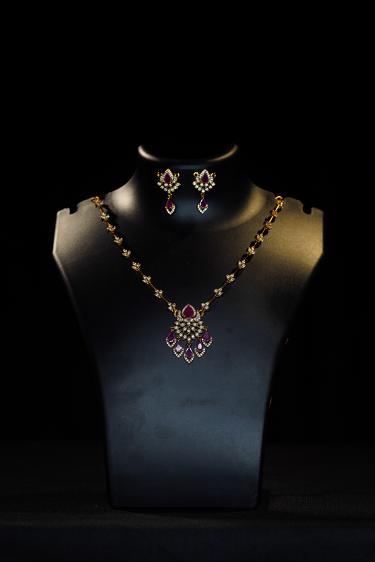 Stylish White pink necklace