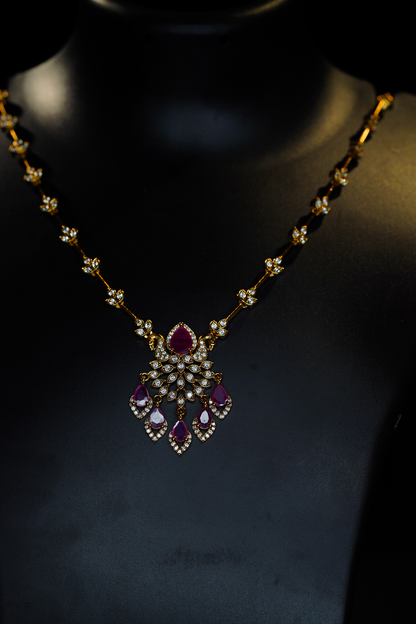 Stylish White pink necklace