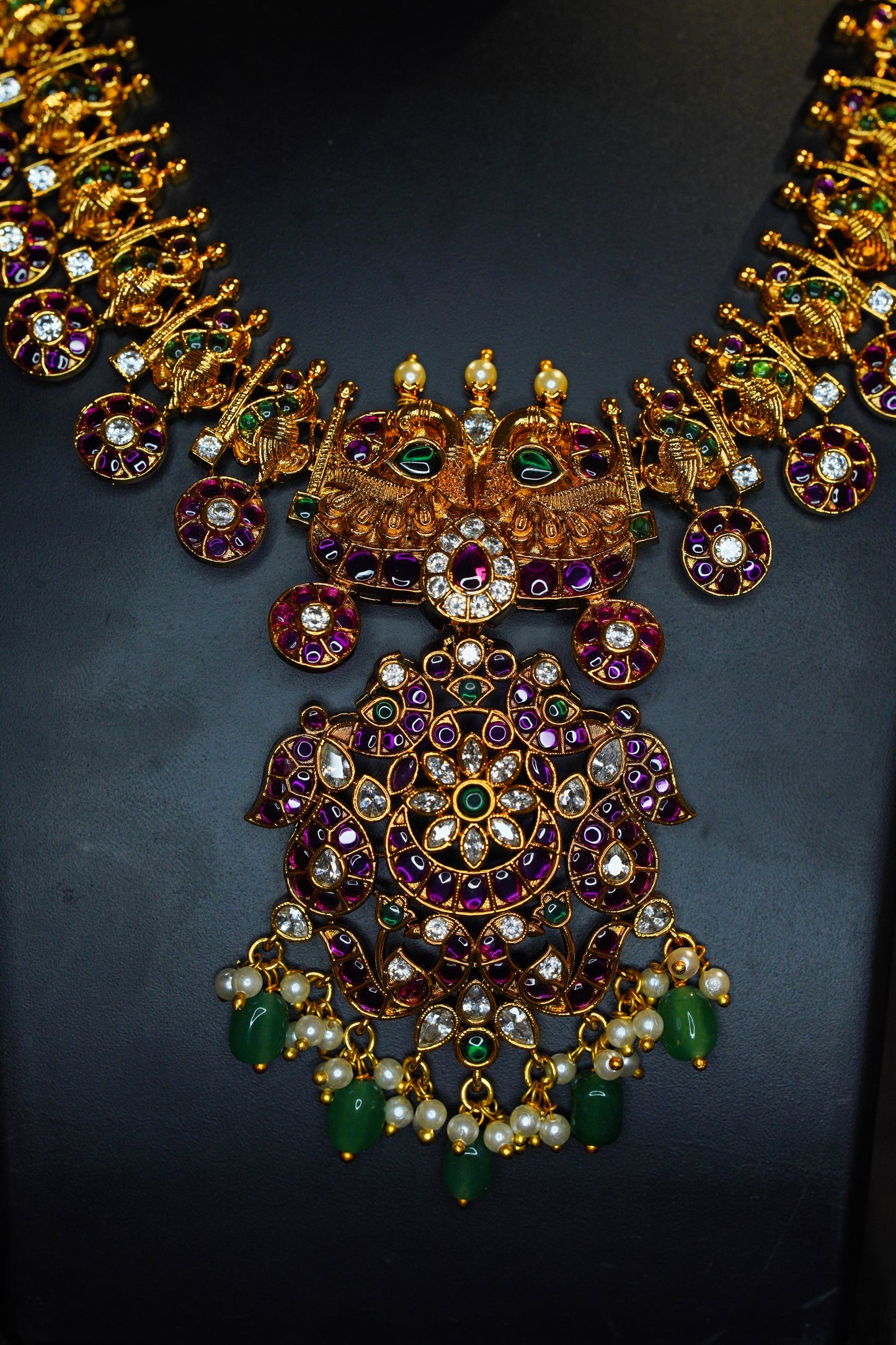 2 in 1 Bottu short necklace with jhumkas