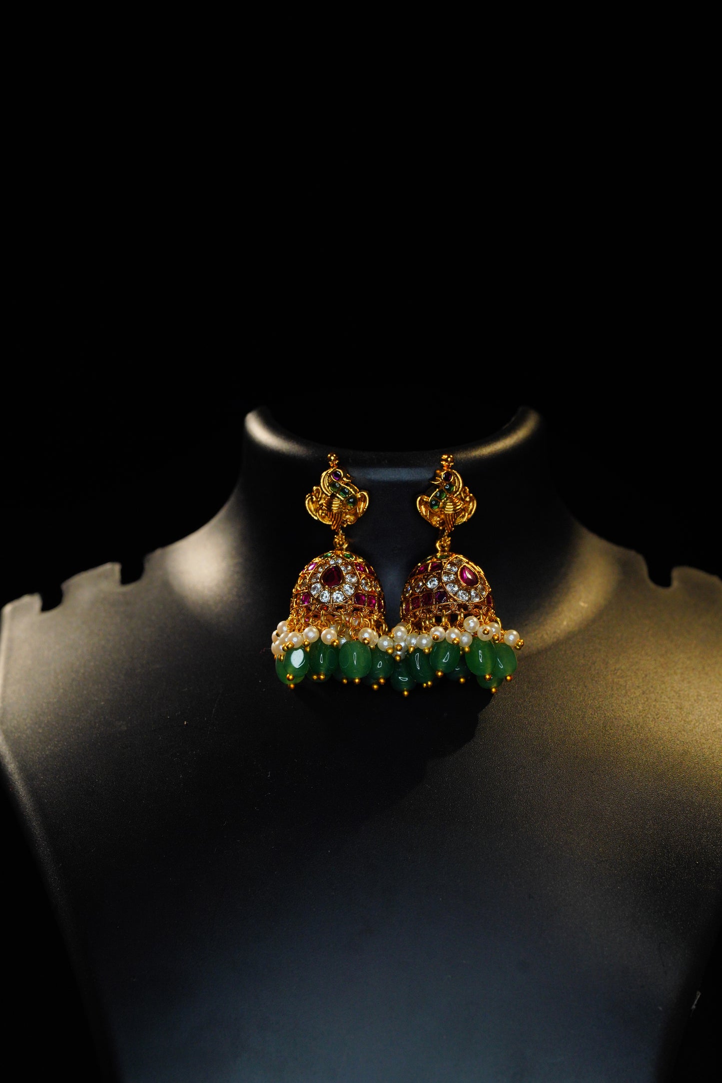 2 in 1 Bottu short necklace with jhumkas
