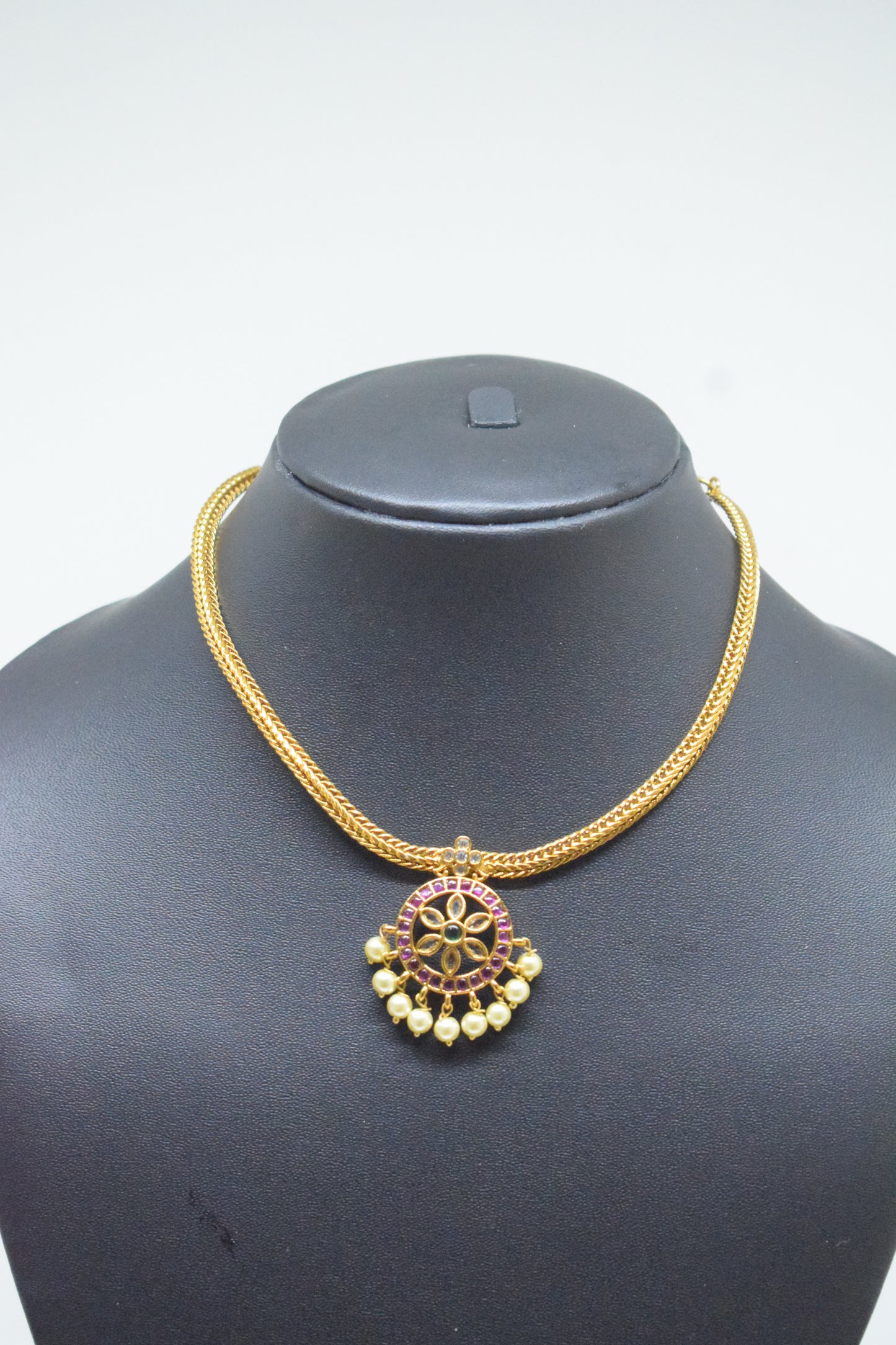 chain with locket and studs