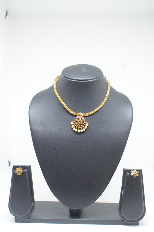 chain with locket and studs