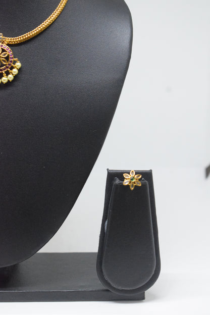 chain with locket and studs
