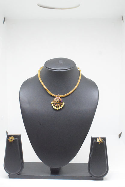 chain with locket and studs