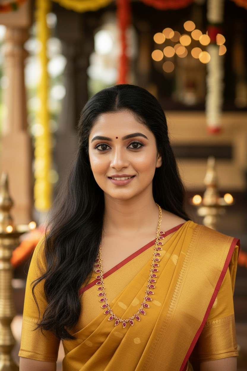 Jadau kundan long mango ruby haram.