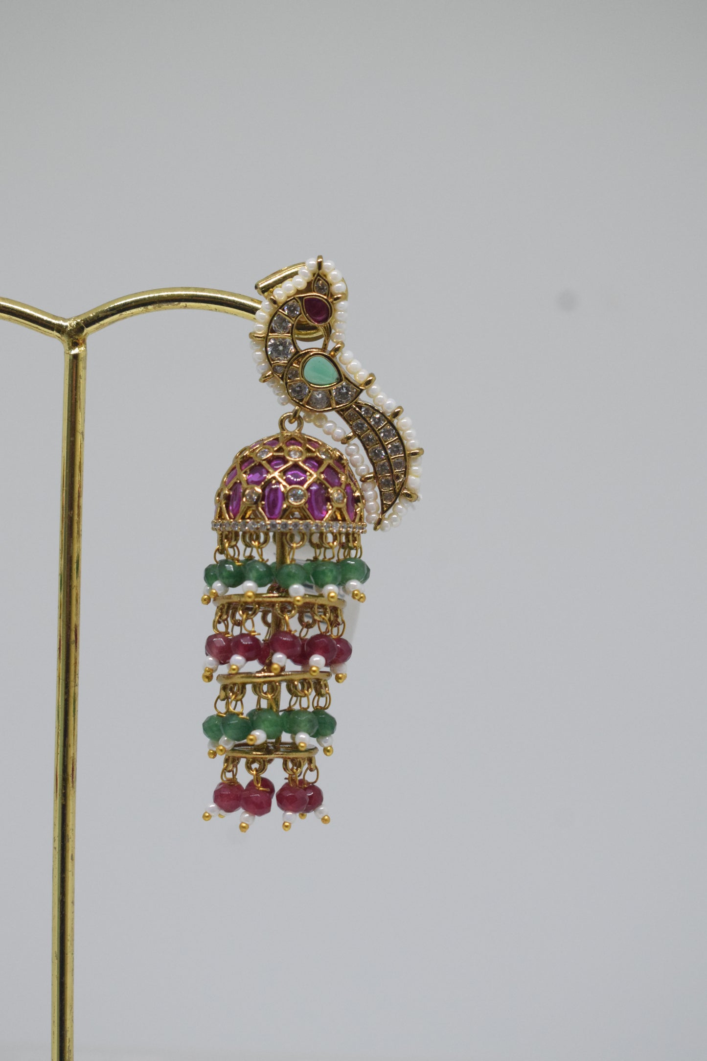 Peacock 3 steps Jhumkas