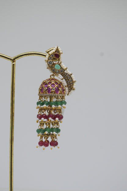 Peacock 3 steps Jhumkas