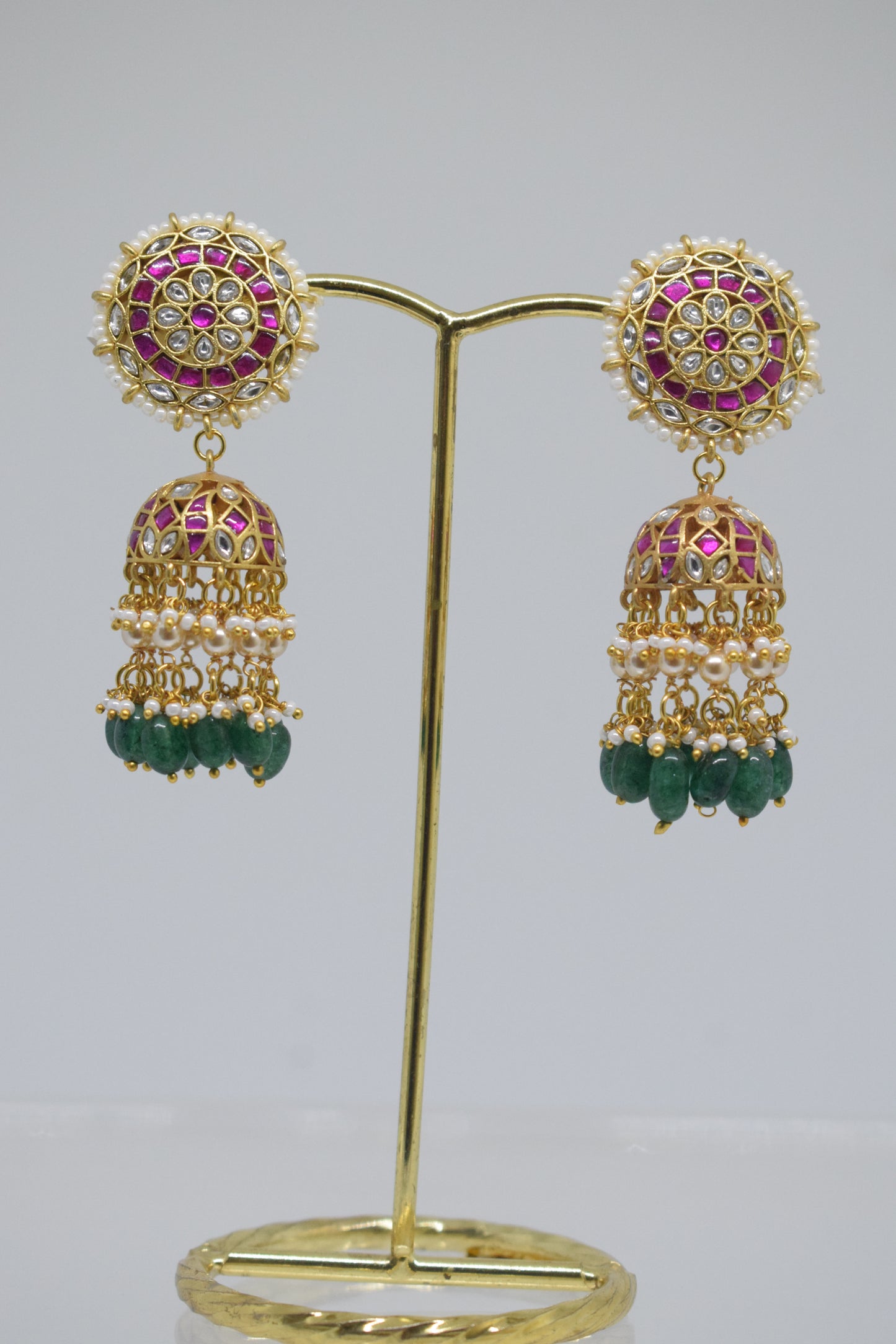 Jadau Kundan Long jhumkas