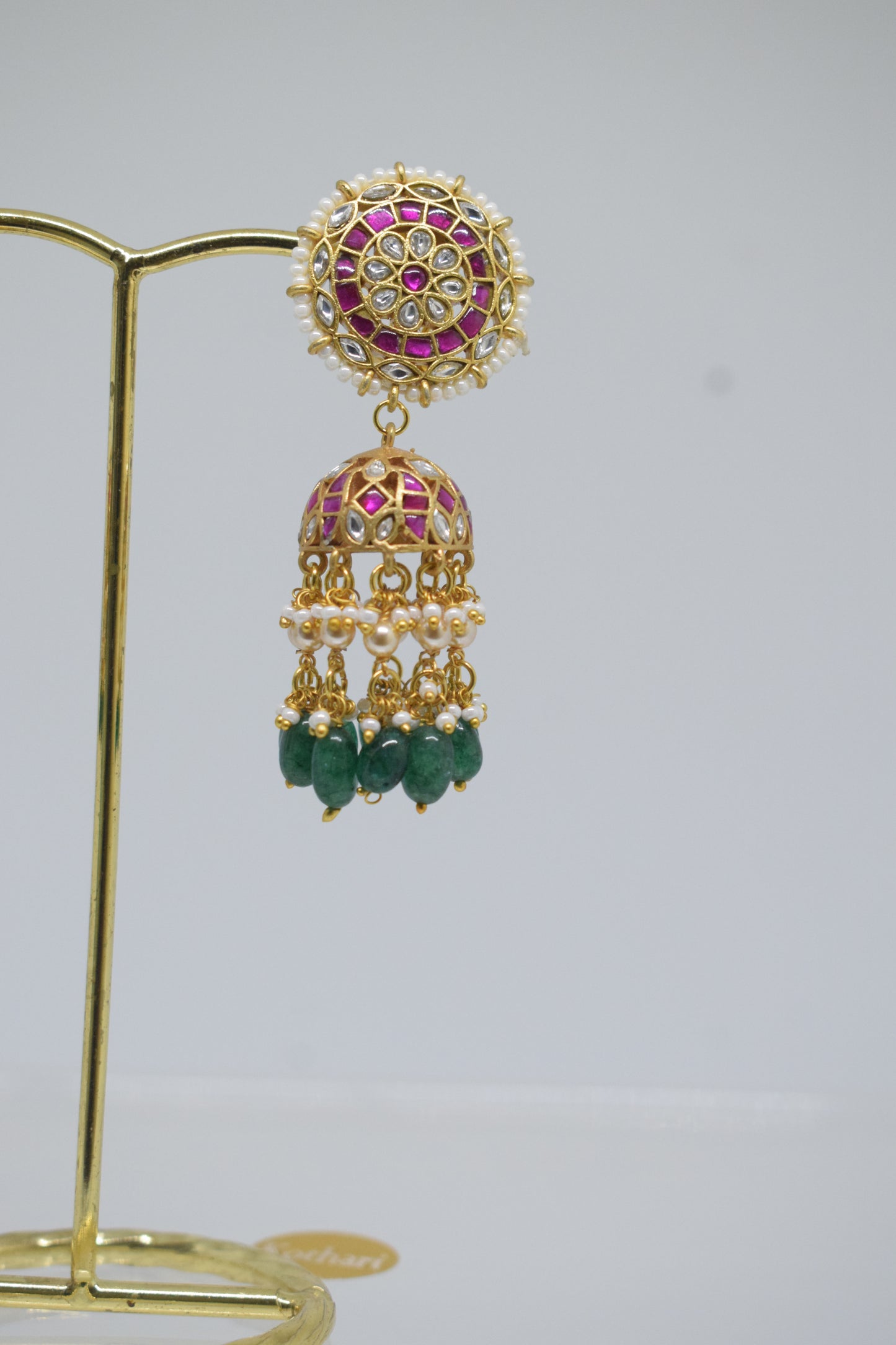 Jadau Kundan Long jhumkas
