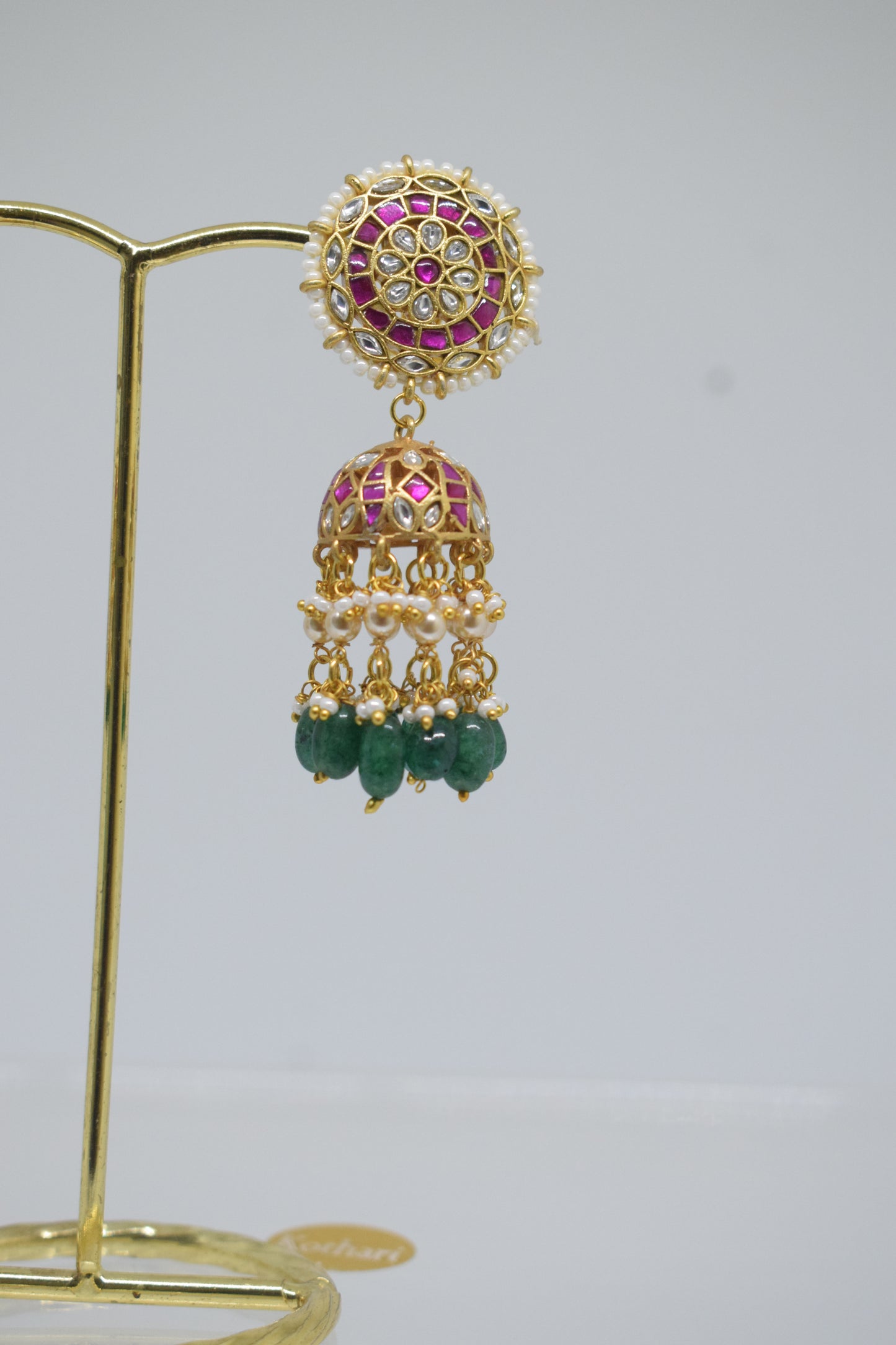 Jadau Kundan Long jhumkas