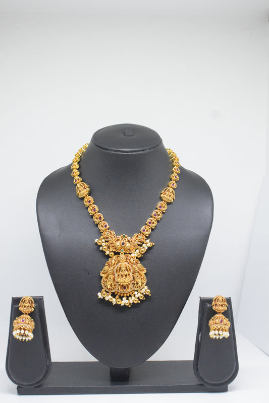 3D Temple Long Necklace - Medium