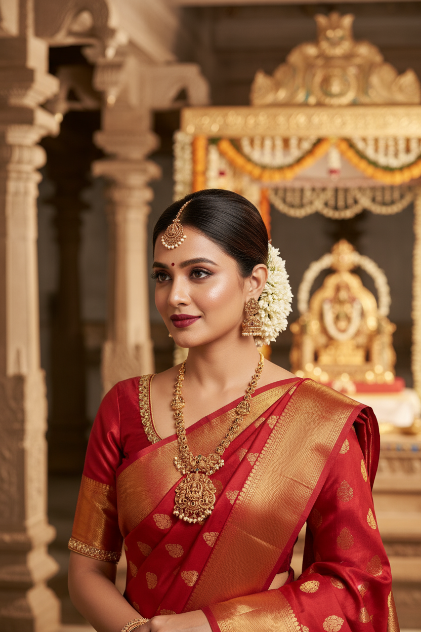 3D Temple Long Necklace - Medium