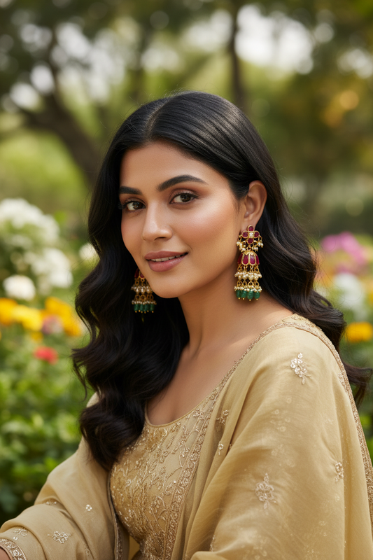 Premium Jadau Kundan jhumkas